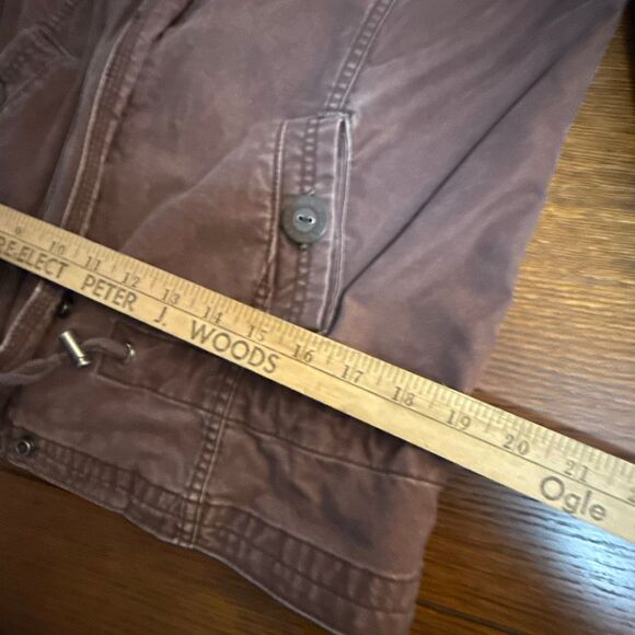 Y2K Mossimo Supply Co Brown Utility Jacket Women’s M | 2000s High Neck Zip Cargo - Picture 14 of 14